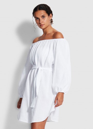 SEAFOLLY туника с открытыми плечами с регулируемой завязкой на талии