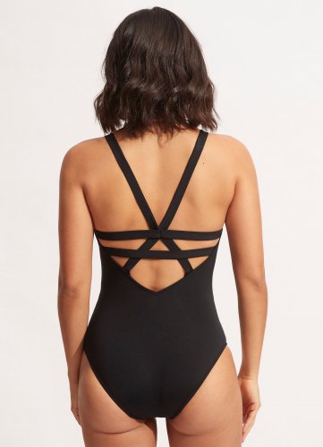 SEAFOLLY купальник слитный с треугольной чашкой с полосками сзади