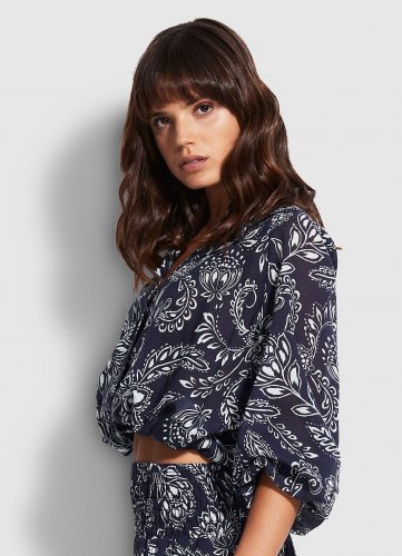 SEAFOLLY рубашка  пляжная укороченная с расклешенными рукавами