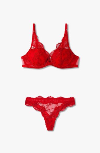 EMPORIO ARMANI бюстгальтер-планж с плотной чашкой кружево