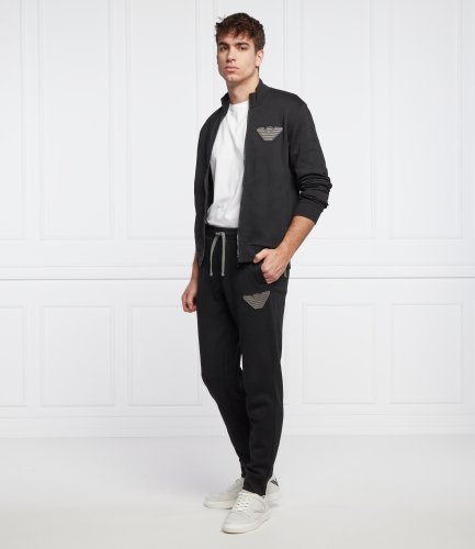 EMPORIO ARMANI домашний мужской костюм с длинным рукавом на молнии