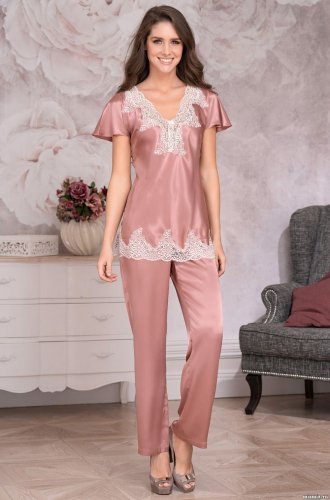 MIA-AMORE пижама шелковая женская  с брюками