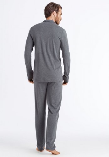 HANRO трикотажная мужская пижама на пуговицах с длинным рукавом