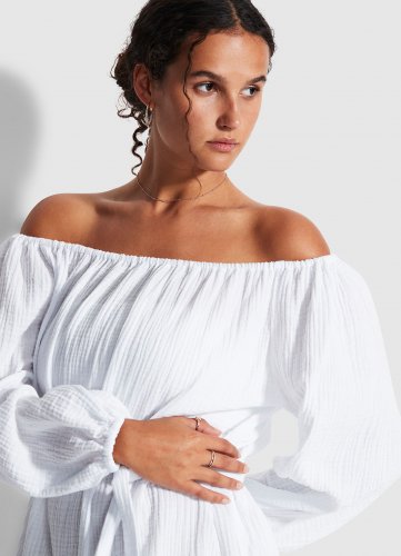 SEAFOLLY туника с открытыми плечами с регулируемой завязкой на талии